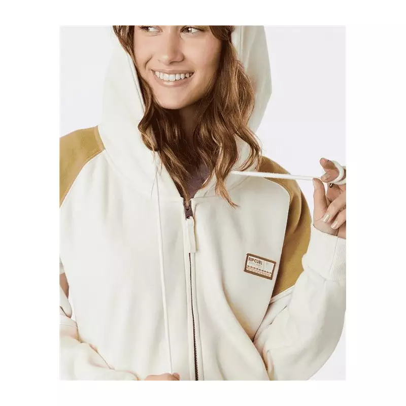 Sweat femme RIPCURL Galicia Full Zip Fleece Off White