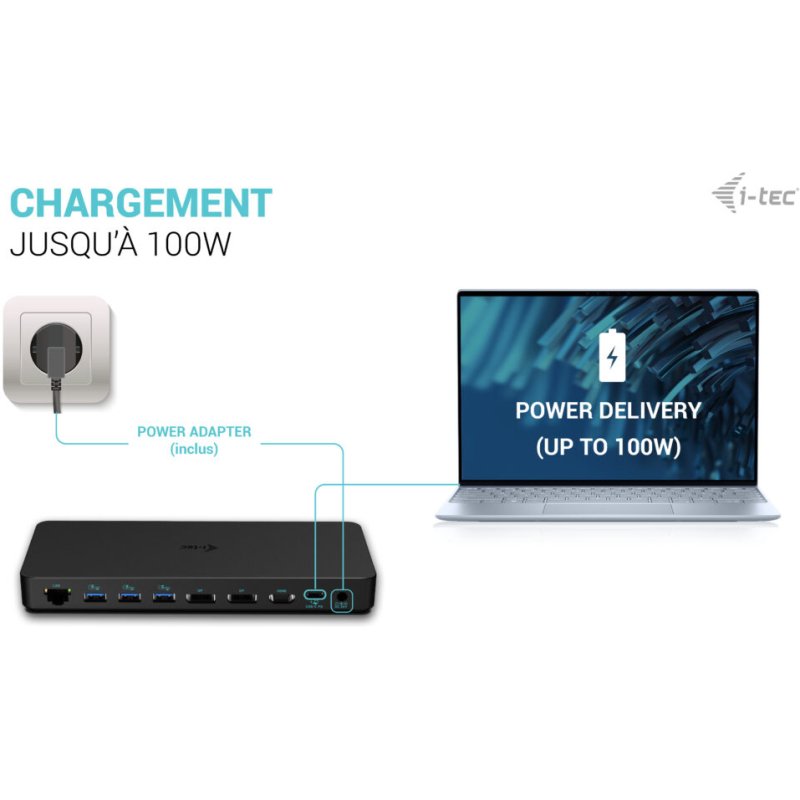 i-tec USB-C Triple Display Docking Station Gen 2 Pro + Power Delivery 100W