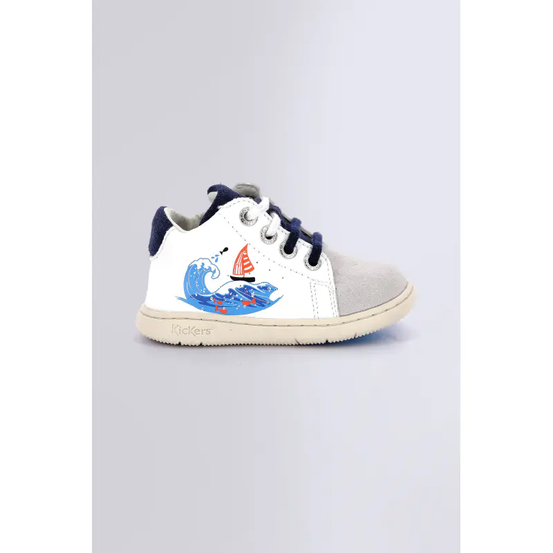 Kickblace Blanc wave BOTTILLONS Synthétique Garçon