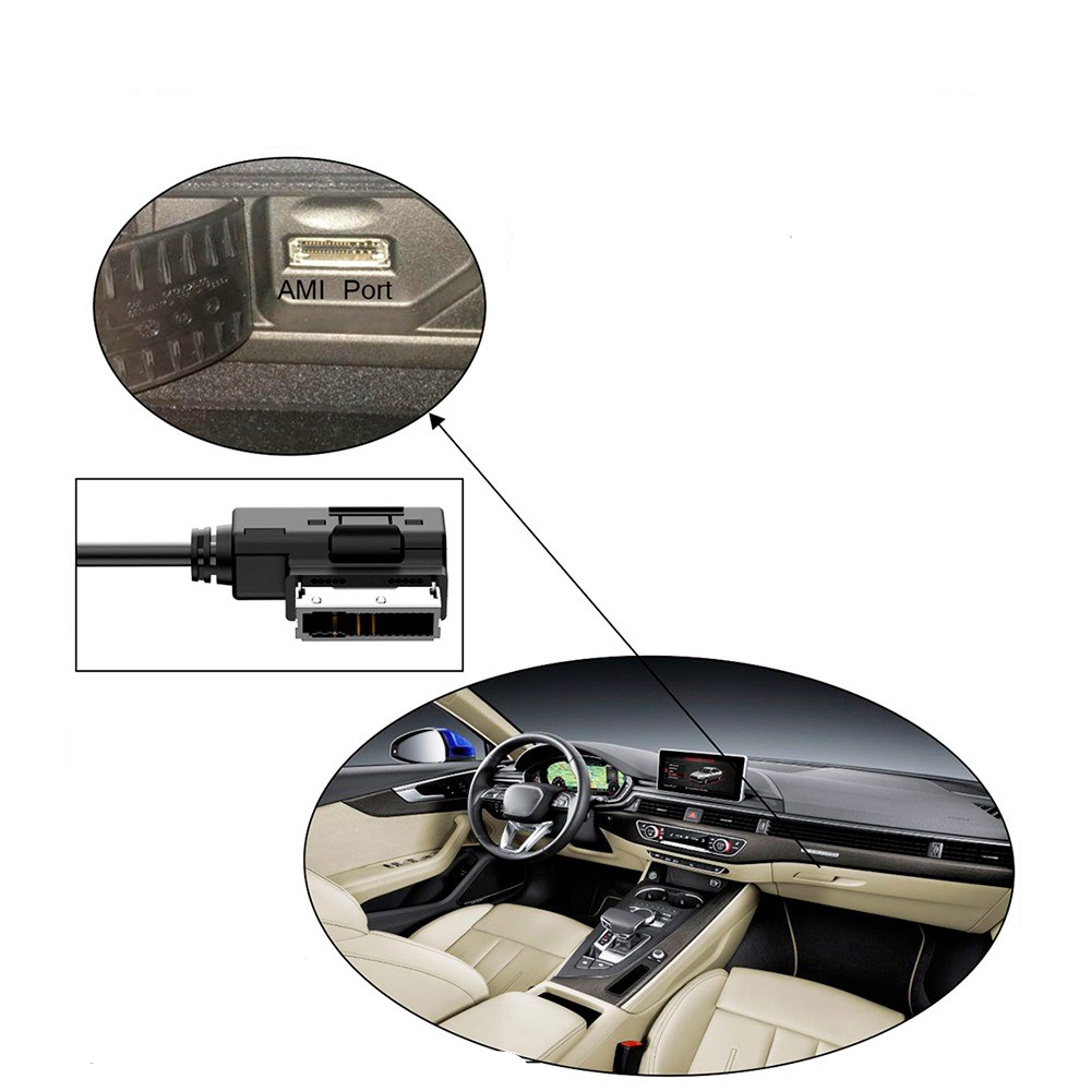 (30cm) 3in1 Auto KFZ AMI MDI Lightning / 3.5mm AUX / Micro USB Schnittstelle Musik Adapter Kabel Interface Konverter Audi / VW / Skoda