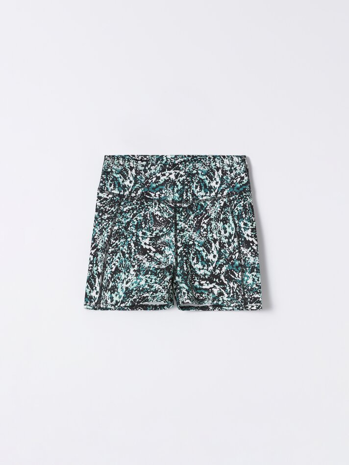 Short esportivo curto - Branco/verde