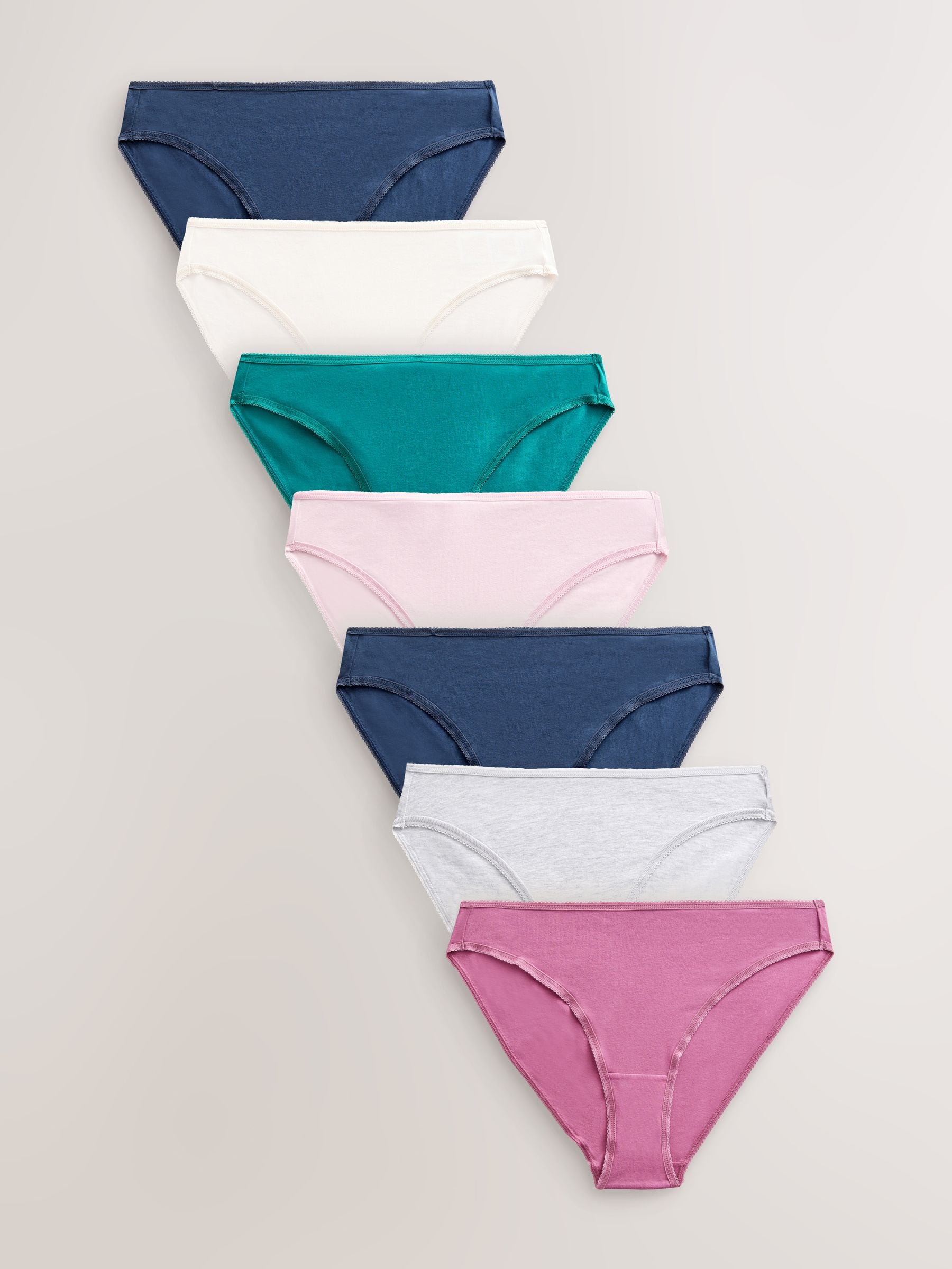 Roze/blauw - Set van 7 slips met hoog katoengehalte