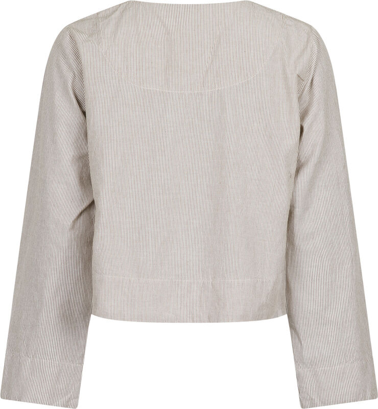 Neo Noir Dona Mini Stripe Blouse Sand