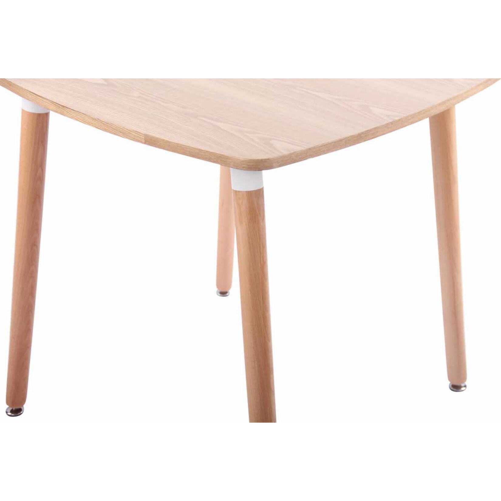 CLP Küchentisch Viborg I Esstisch Im Skandinavischen Design Für Wohnzimmer Mit MDF Tischplatte I Buchenholzgestell, Justierbare Bodenschoner