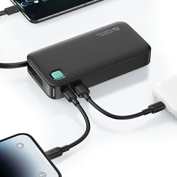 (20W) 10000mAh USB A / USB C Powerbank Power Delivery Ladegerät inkl. Lightning Ladekabel mit LED Anzeige (10KCD22503) - Lila
