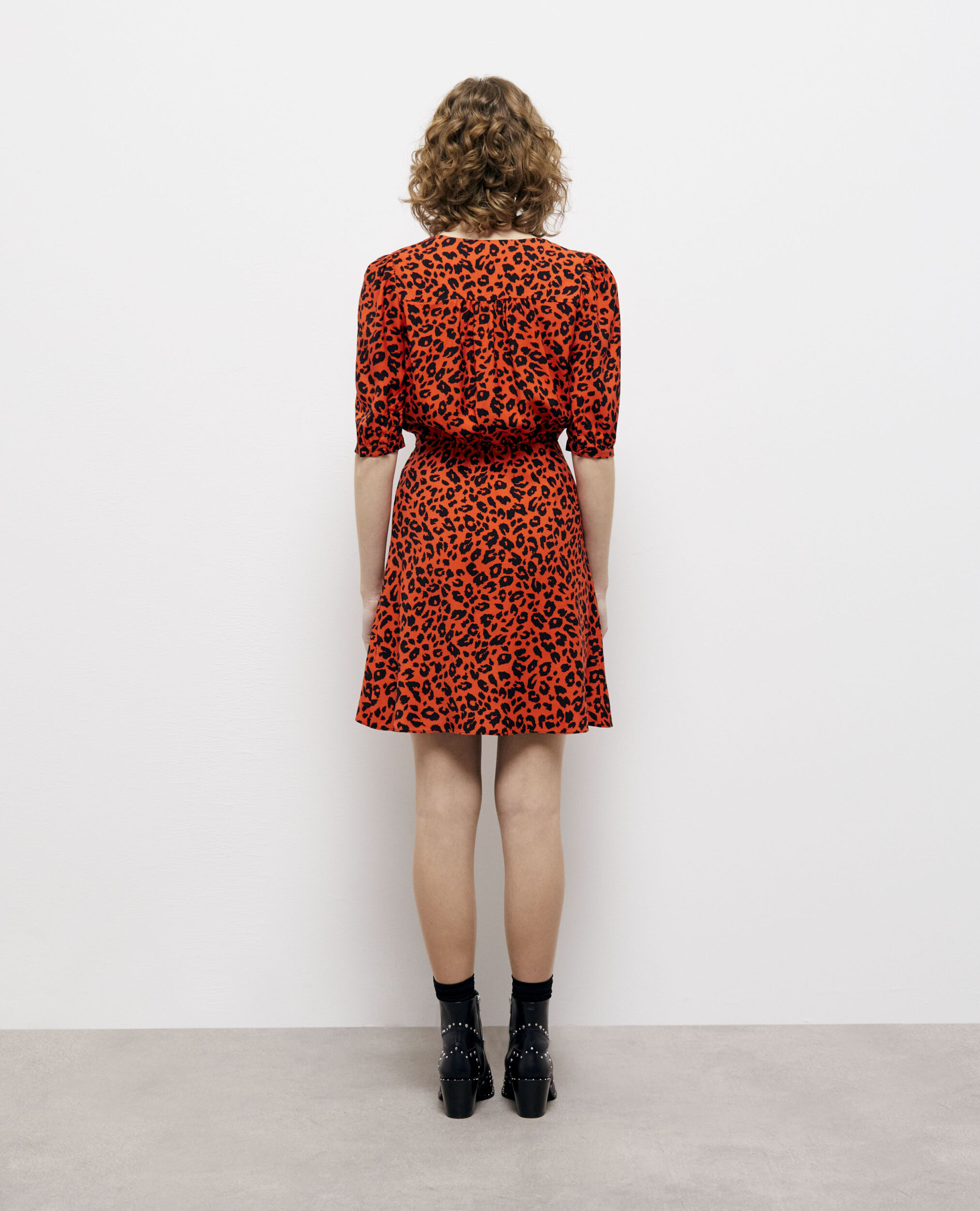 Robe courte léopard