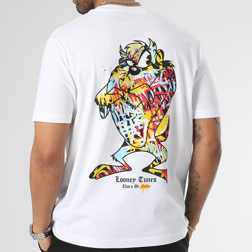 Tee Shirt Oversize Large Taz Graff Blanc