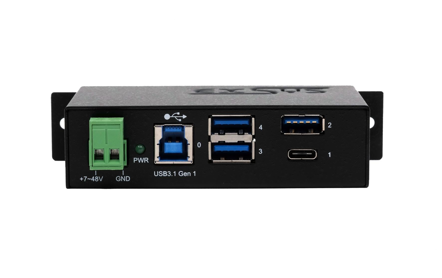 USB-Hub EX-1194HMS 1x USB-C und 3x UAB-A Ports4 Port USB 3.2 Gen 1 Metall HUB, 1x USB-C und 3x UAB-A Ports (Surge Protection)