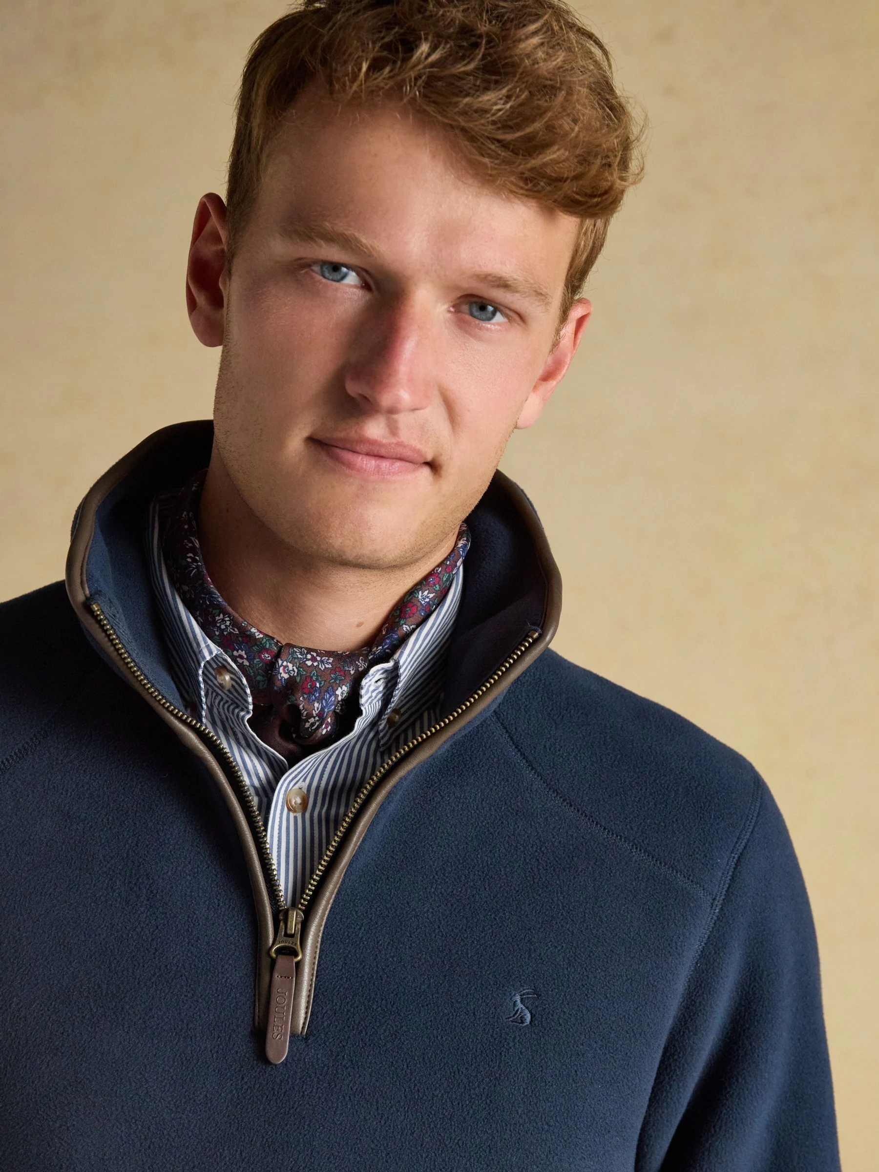 Marineblauw - Joules Heritage Fleece Quarter Zip