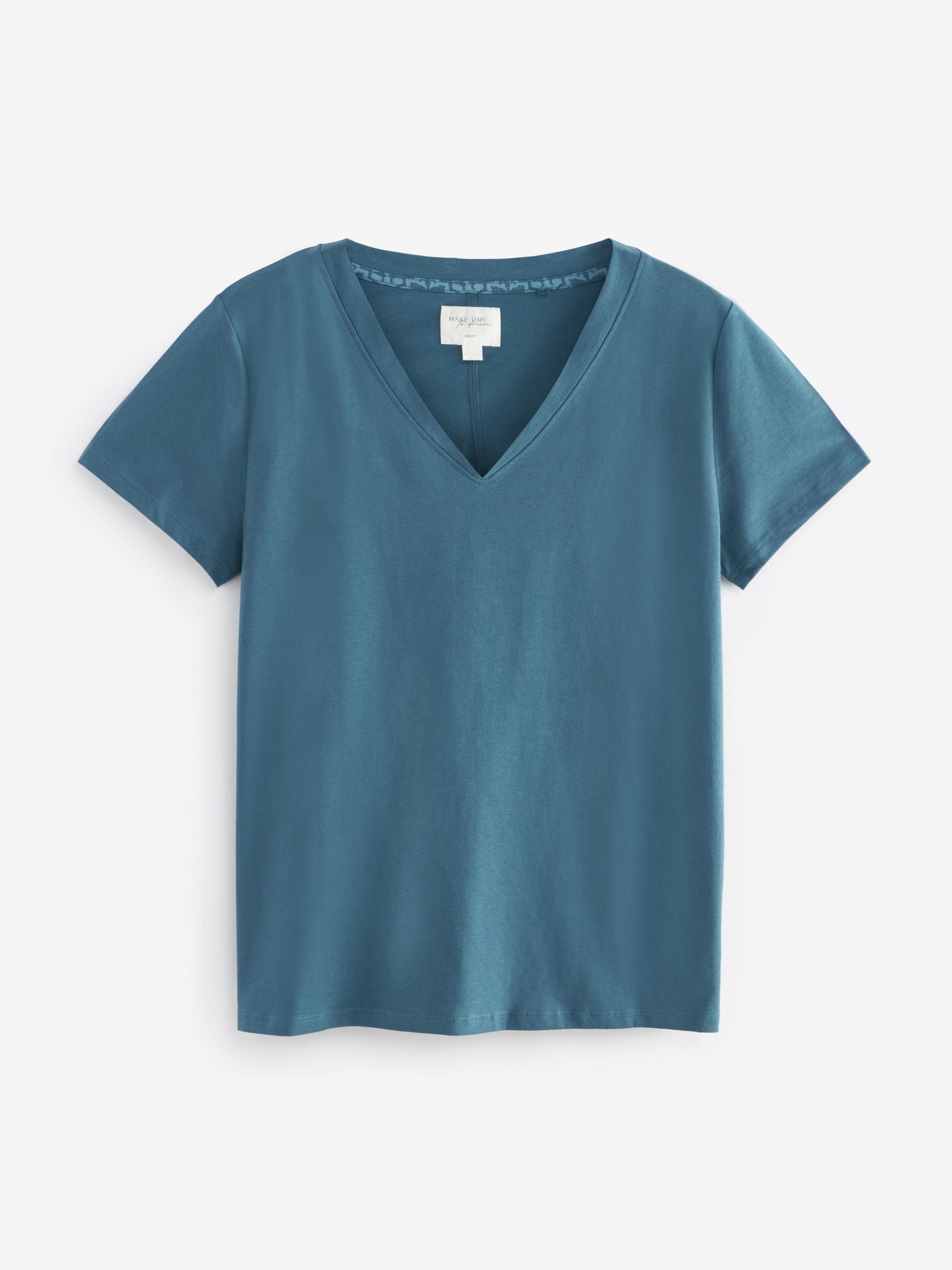 Chambray blauw met geometrische print - Pyjama met korte mouwen