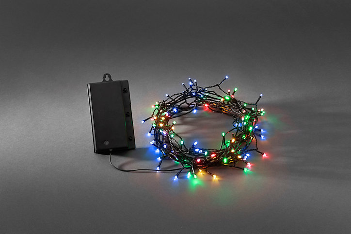 Guirlande lumineuse LED intérieure et extérieure multicolore câble noir 2,45 m