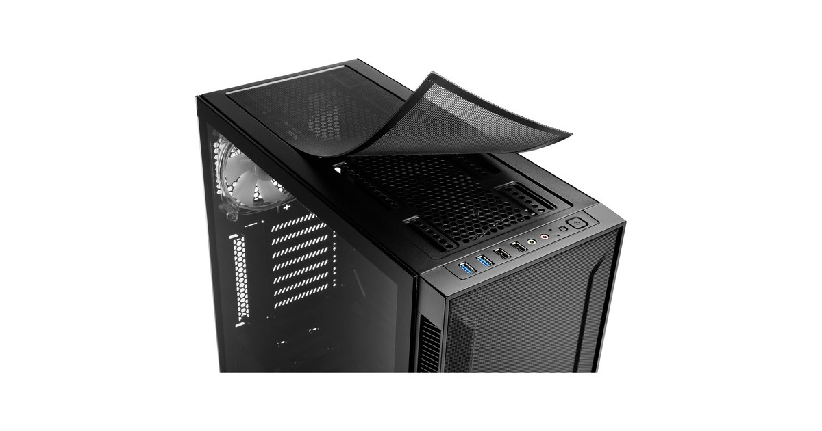SharkoonTG6M RGB midi tower behuizing  (Zwart | 4x USB-A | RGB | Window)