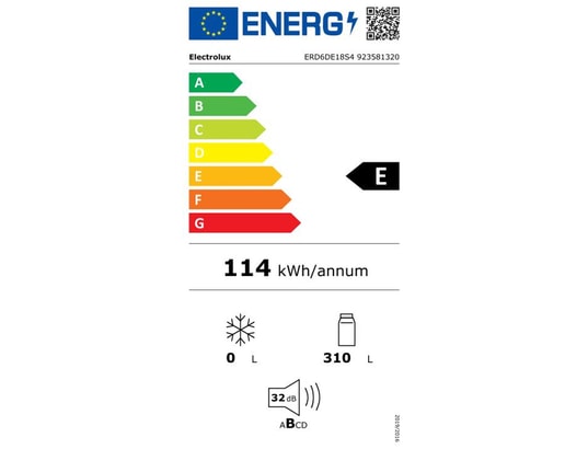 ELECTROLUX - Réfrigérateur encastrable 1 porte ERD6DE18S4, Série 600, 310 litres, Dynamic Air