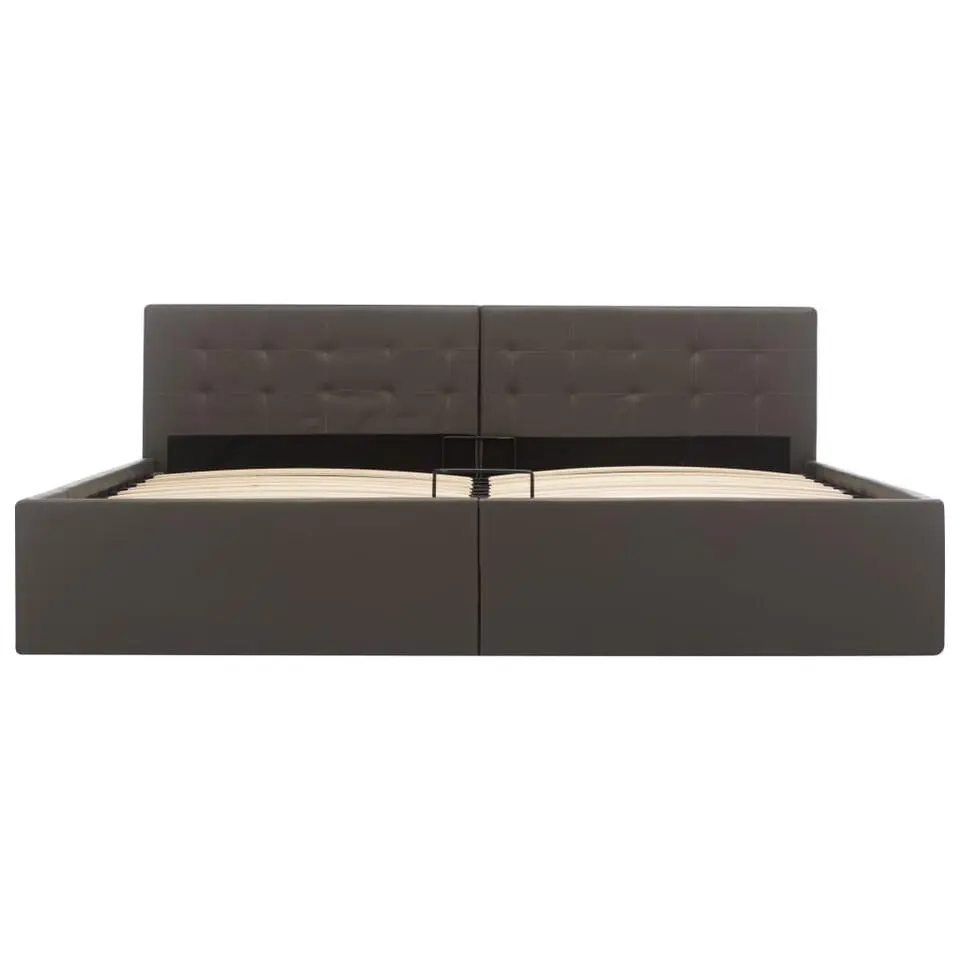 vidaXL - Bed met opbergruimte - Hydraulisch - Grijs - kunstleer - 180x200 cm