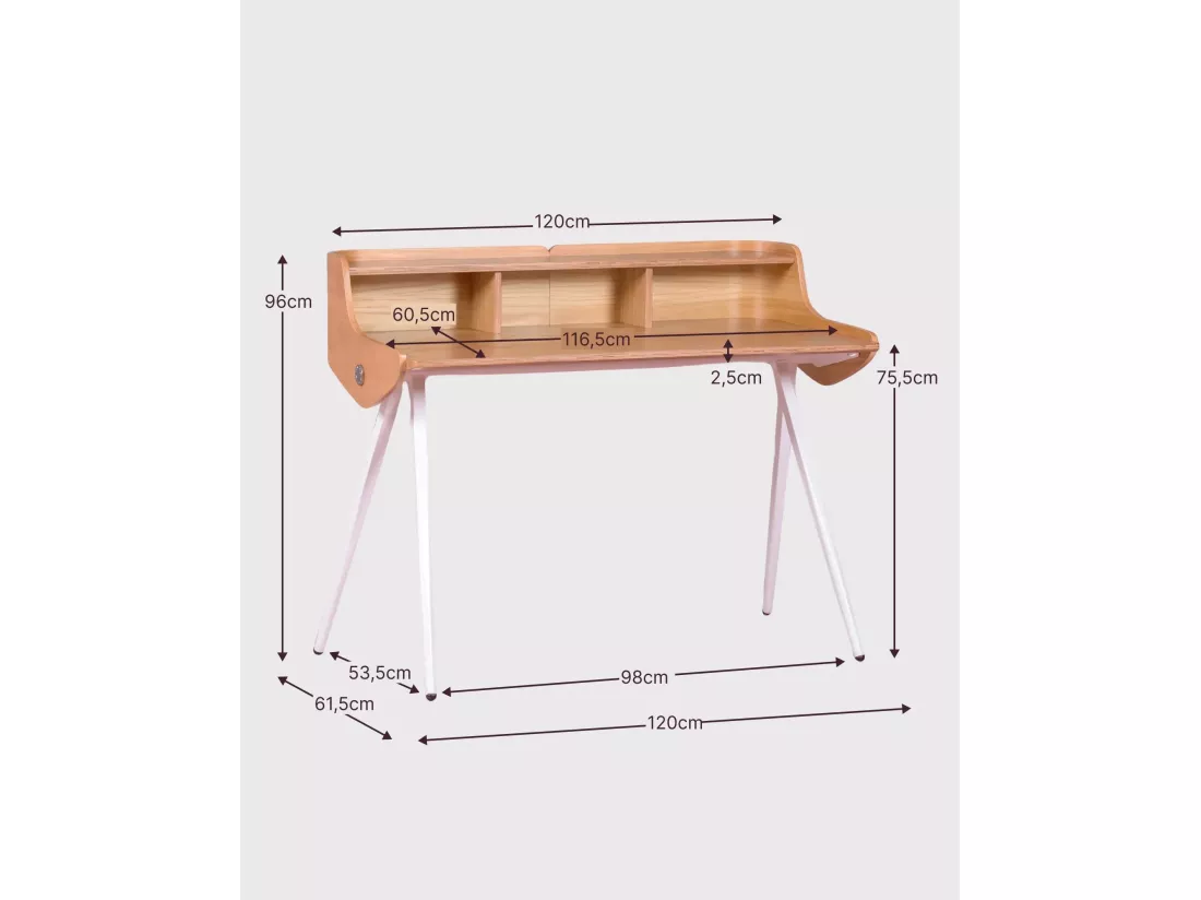 Table de bureau scandinave en bois de chêne massif - Oakland - Roble Americano