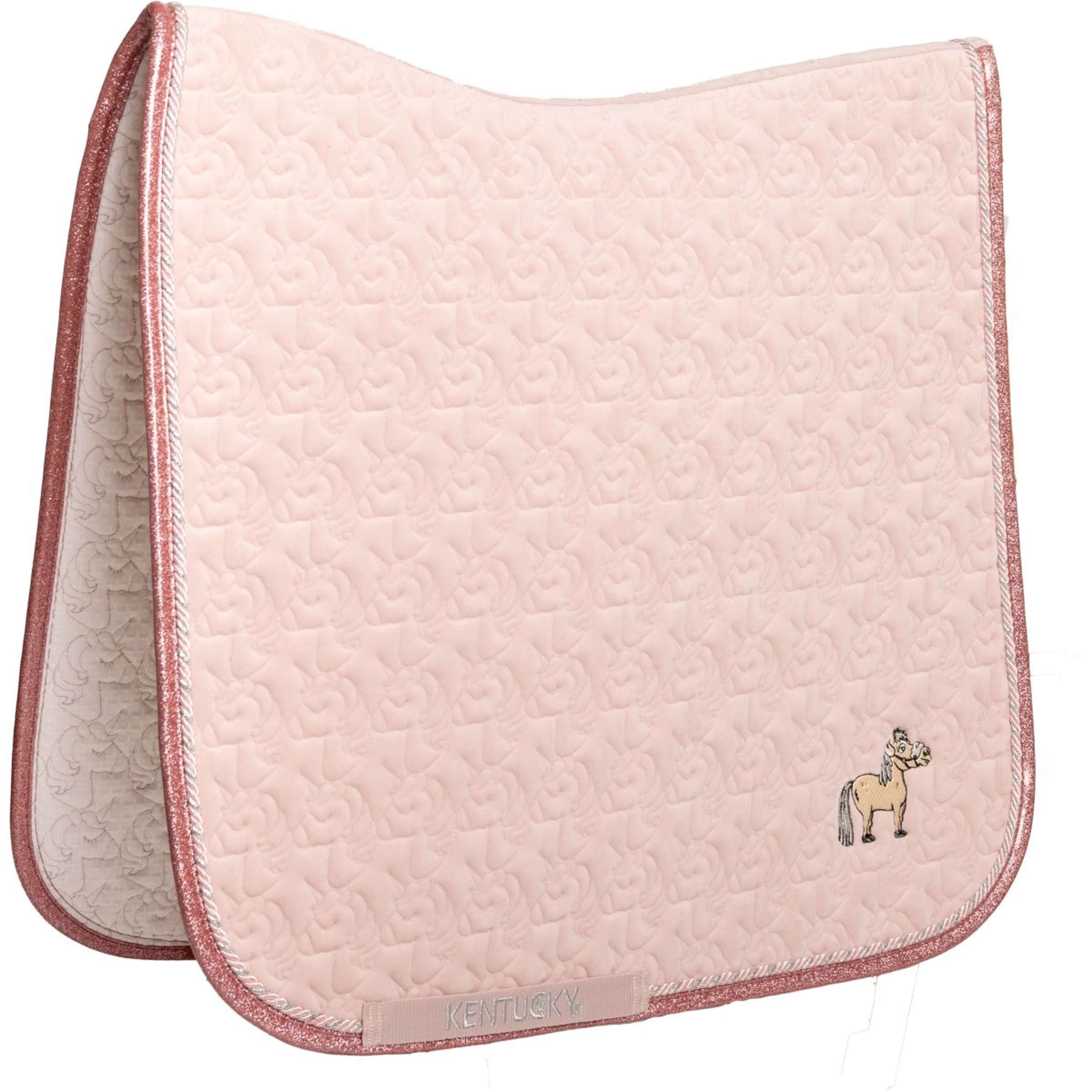 Kentucky Zadeldekje Unicorn Head Glitter Dressuur Soft Rose