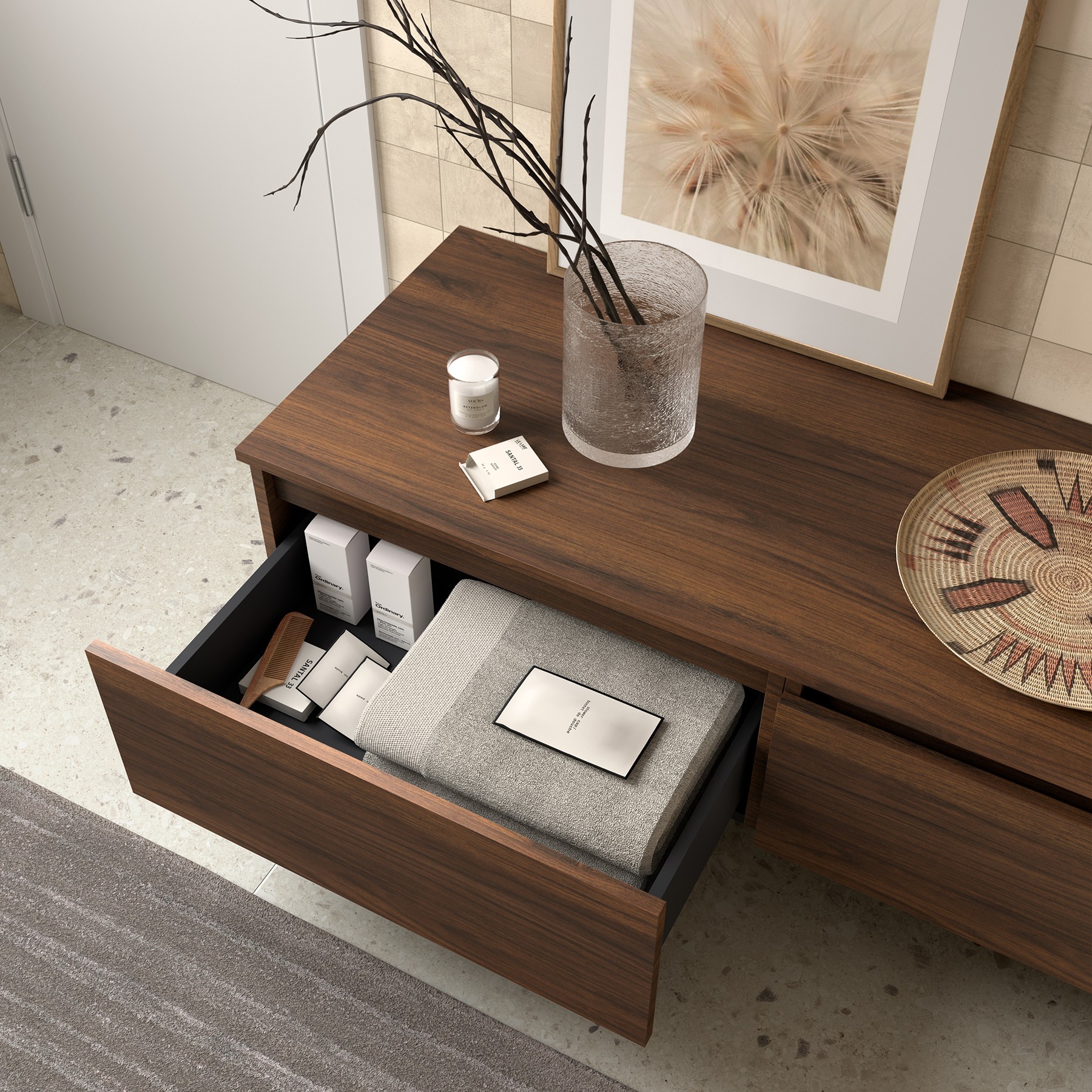 Muebles Hoyo badmeubel 60cm walnoot