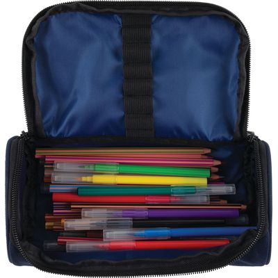 Trousse coffret Deeluxe Primaire - 1 compartiment - marine chine - Oberthur