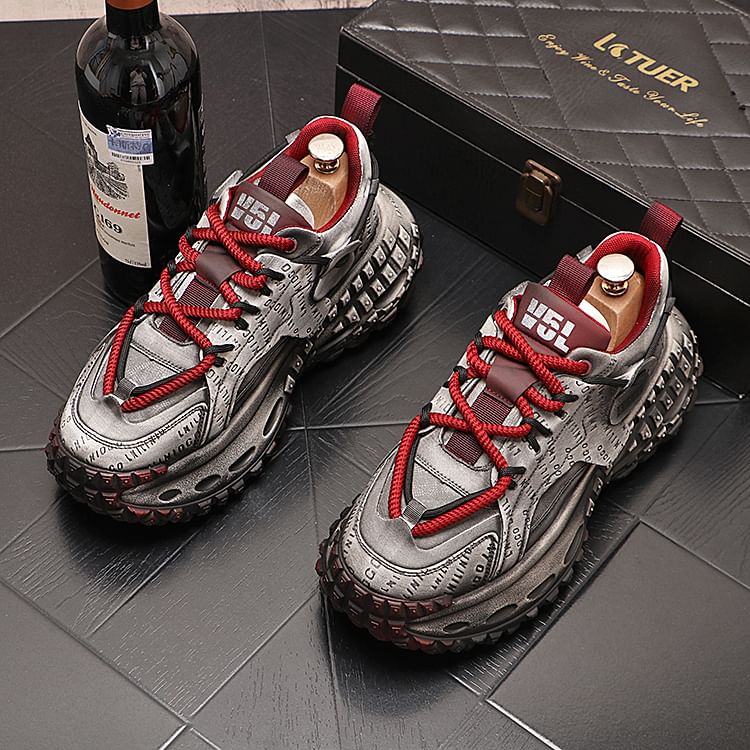Mr Ozera - Veterschoenen met letters en platform