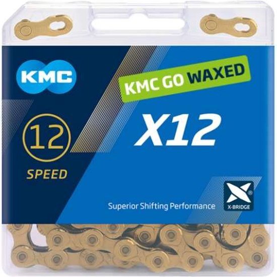 KMC X12 Waxed Fietsketting Goud 126 Schakels