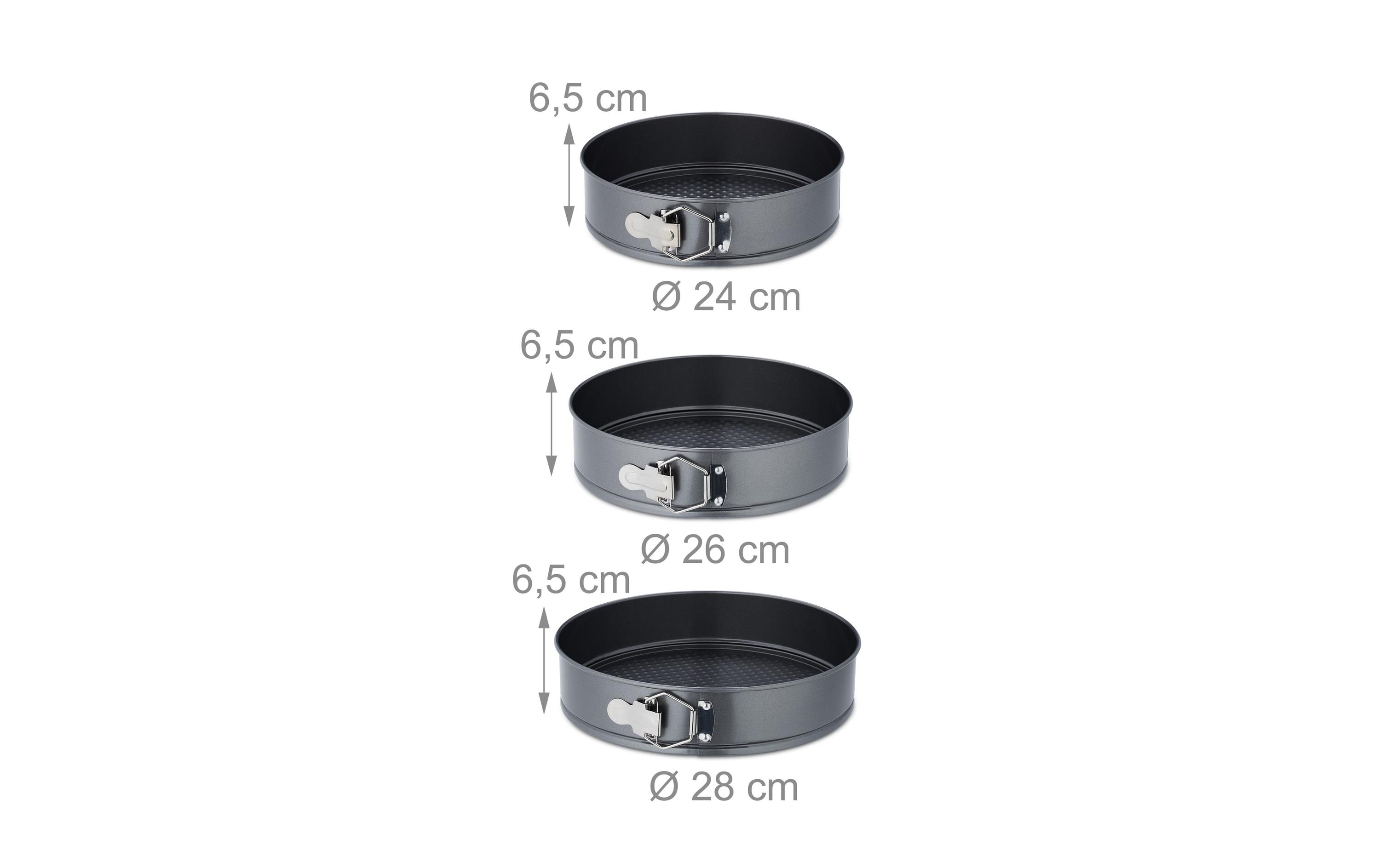 Springform 24 cm/26 cm/28 cm, AnthrazitRunde Kuchenbackformen-Set