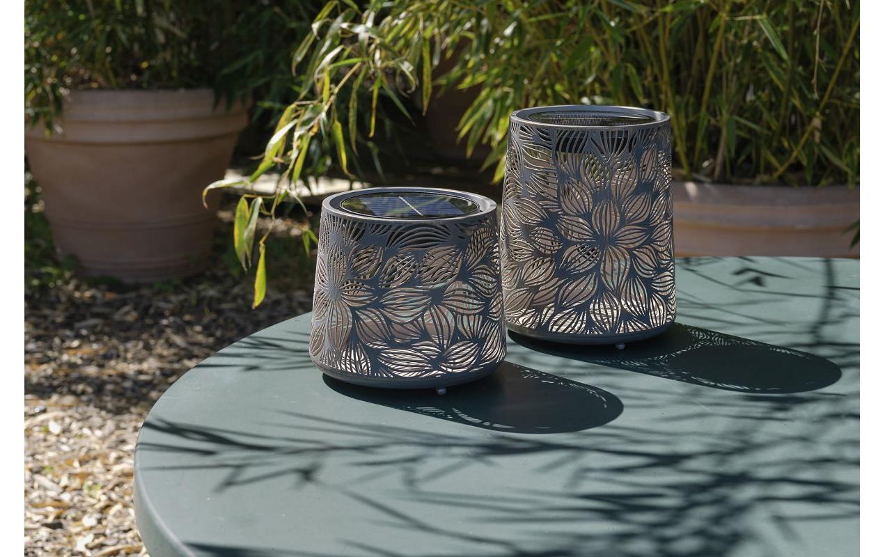 Laterne Solar Antic Mini Flora GreyDekorative Solarleuchte