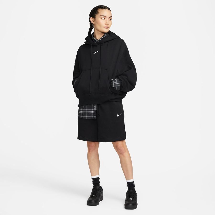 Nike Sweat à Capuche NSW Phoenix Fleece - Noir/Blanc Cassé Femme