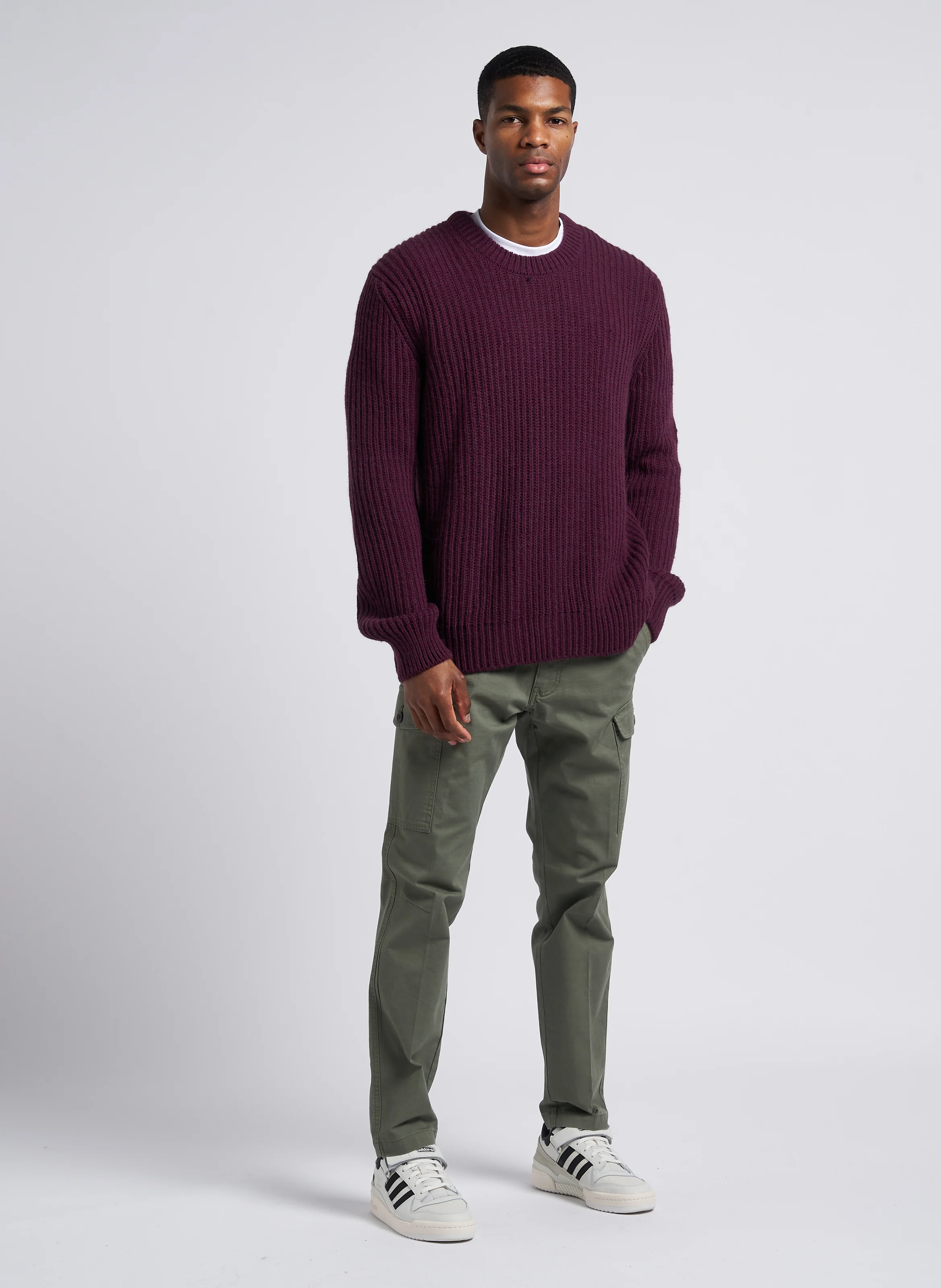 Pantalon slim en coton mélangé | Kaki