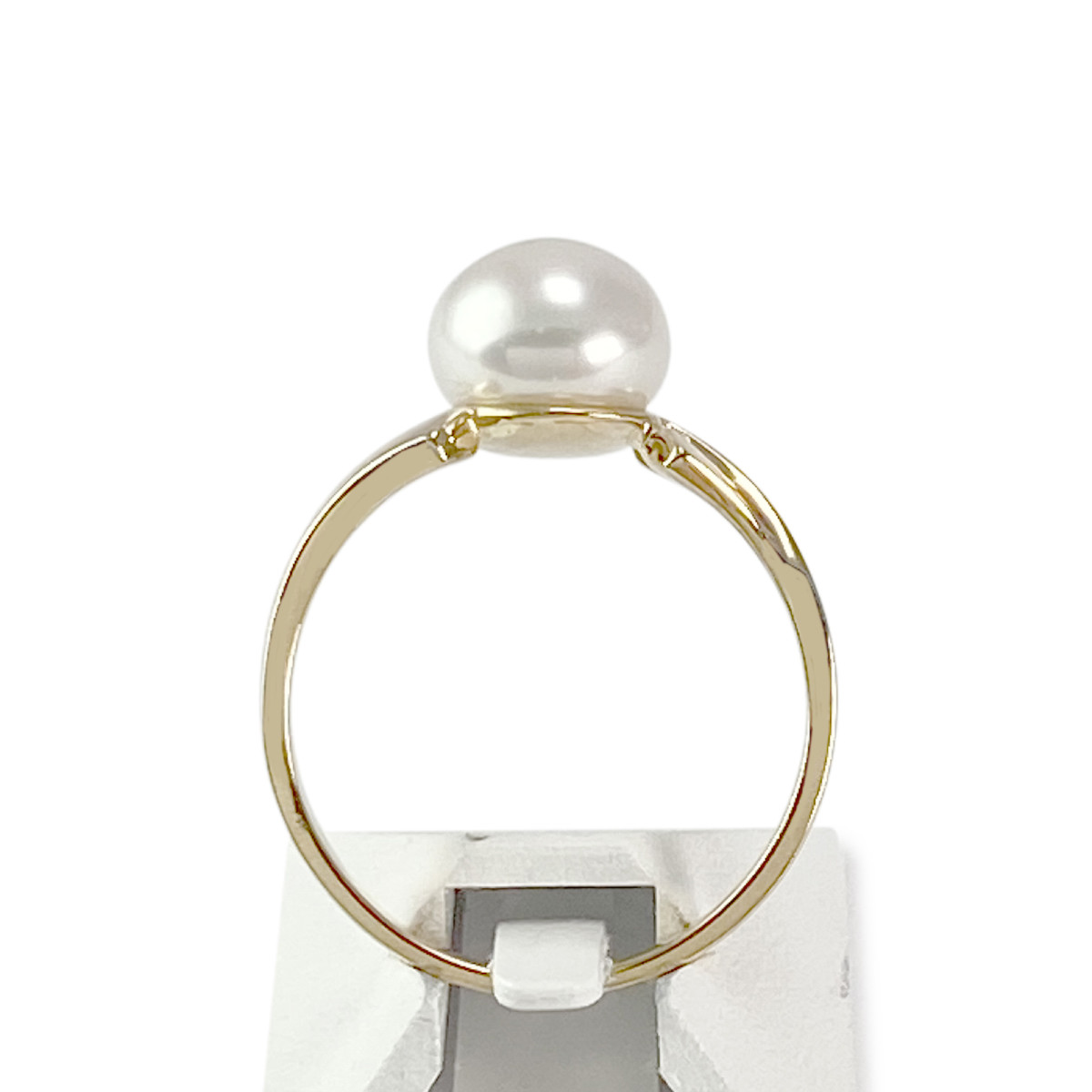 Bague d'occasion or 750 jaune perle de culture de chine