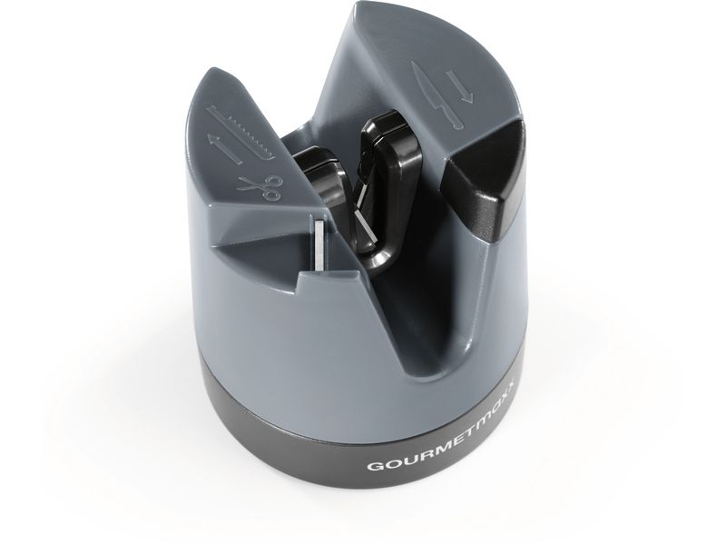 GOURMETmaxx Messerschärfer 6.4 cm, Anthrazit/Schwarz Der Schärfer für Messer