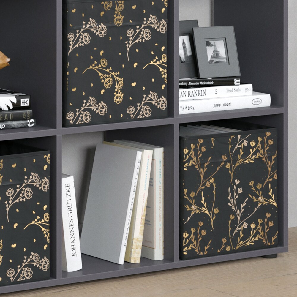 Vicco Raumteiler Würfelregal Standregal Nove Schwarz Faltbox Wohnzimmer Regal 104x108 cm modern Ablage 9 Fächer Dekoregal Ordnerregal Aufbewahrung