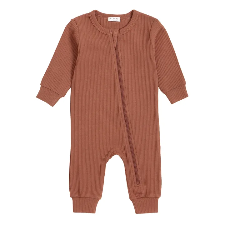 Petit Lem Pyjama Une Pièce Rib | Rouille