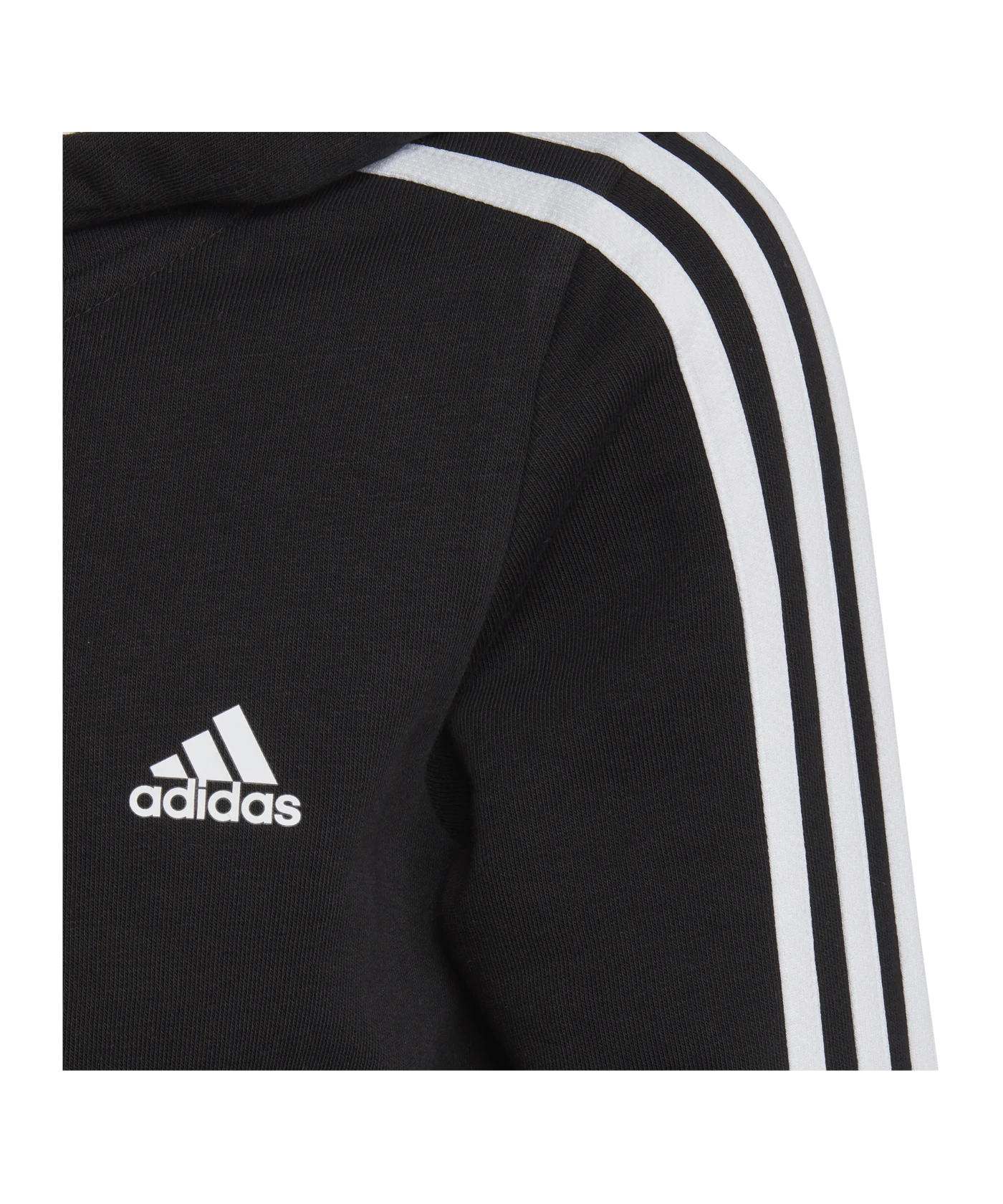 adidas Essentials 3-Stripes Full-Zip Hoodie Black