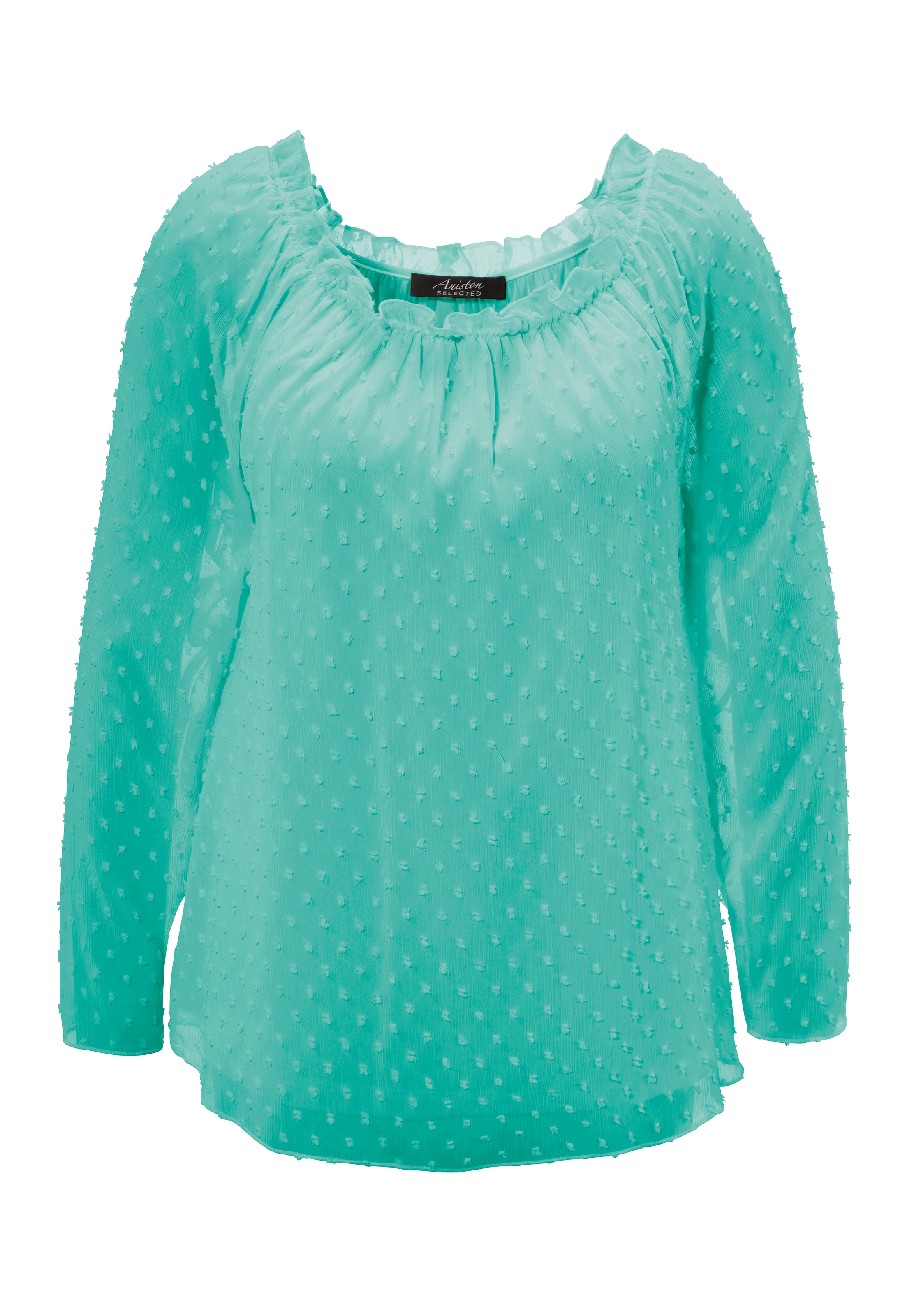 Aniston SELECTED Schlupfbluse , mit weiten Ausschnitt und elastischen Gummi