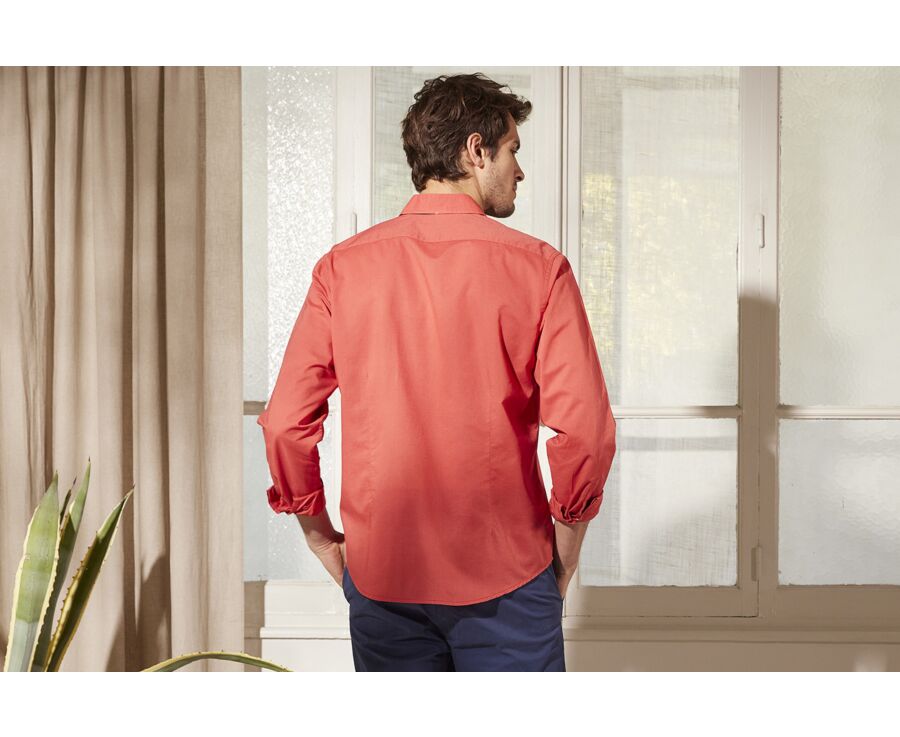 Chemise coton lin rouge vintage - SILBERT