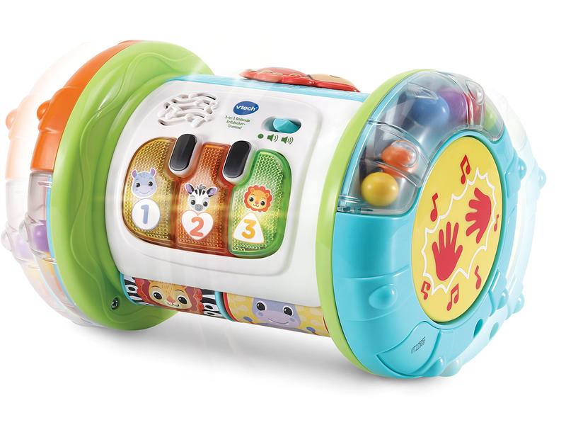 Vtech 3-in-1 Rollende Entdecker-Trommel -DE- Musik- und Lernspass mit vielseitiger Trommel