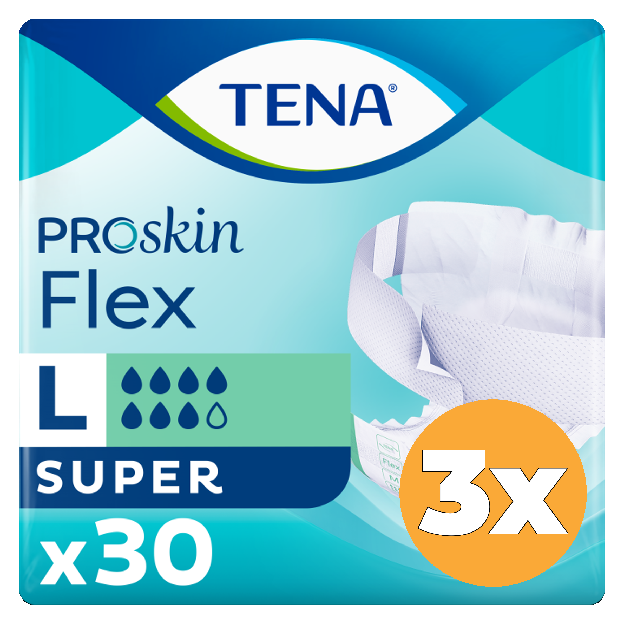 3x Tena Flex super maat L (30 stuks)