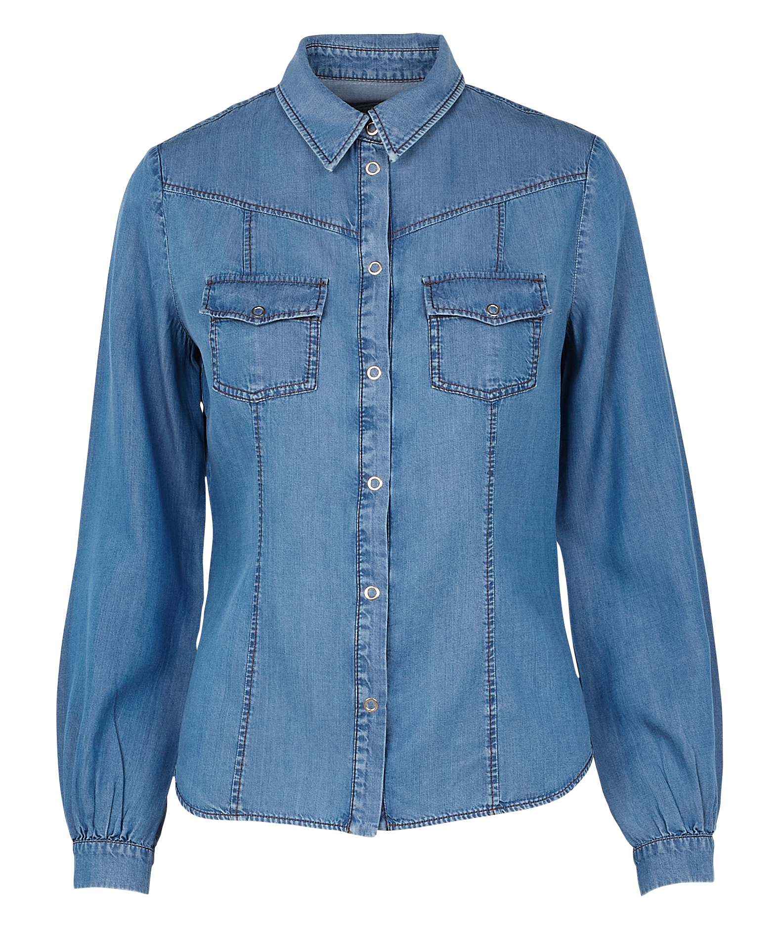 Chemise col classique aspect jean | Bleu