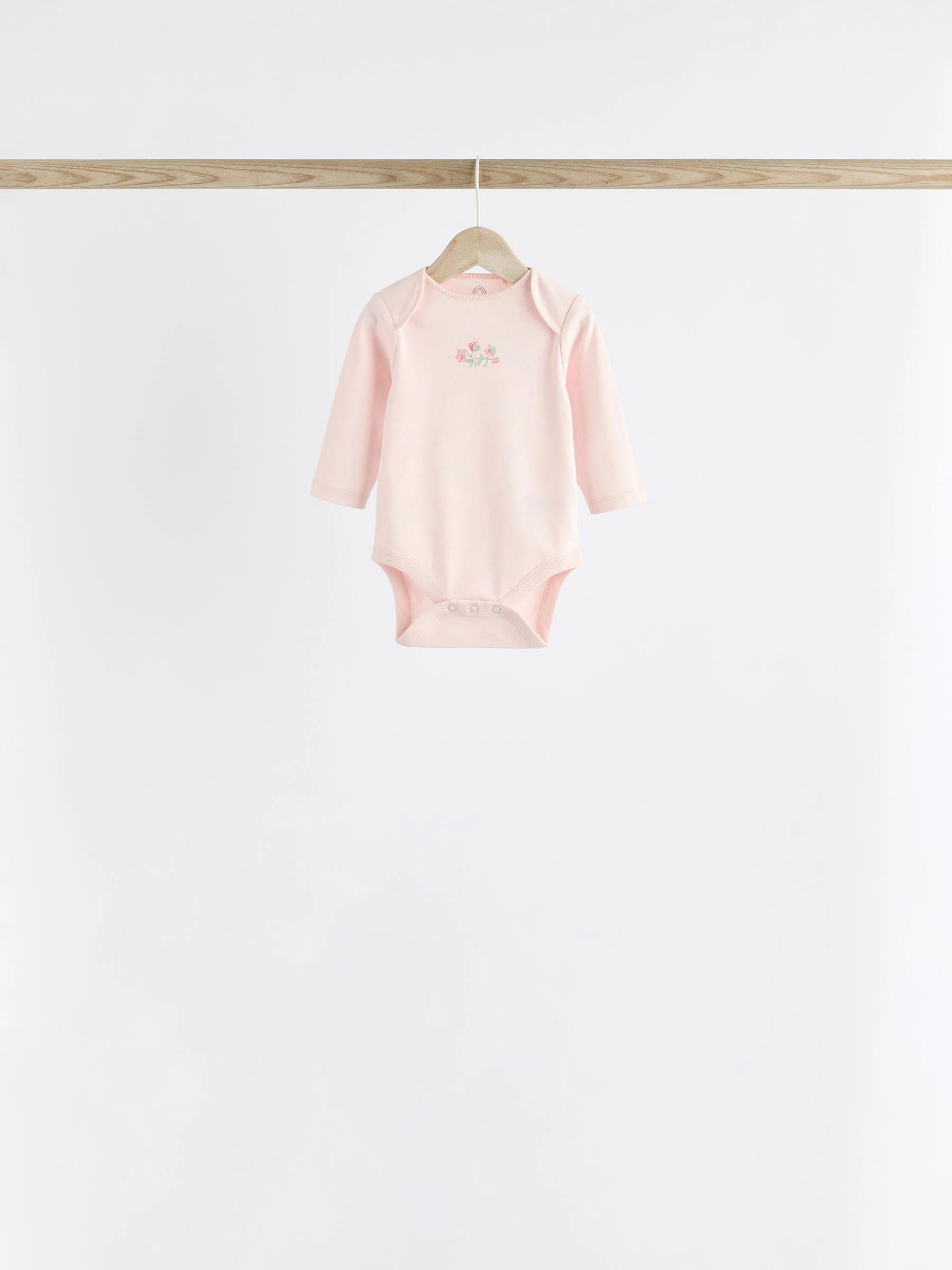 Roze met konijnen - Babyrompertjes met lange mouwen