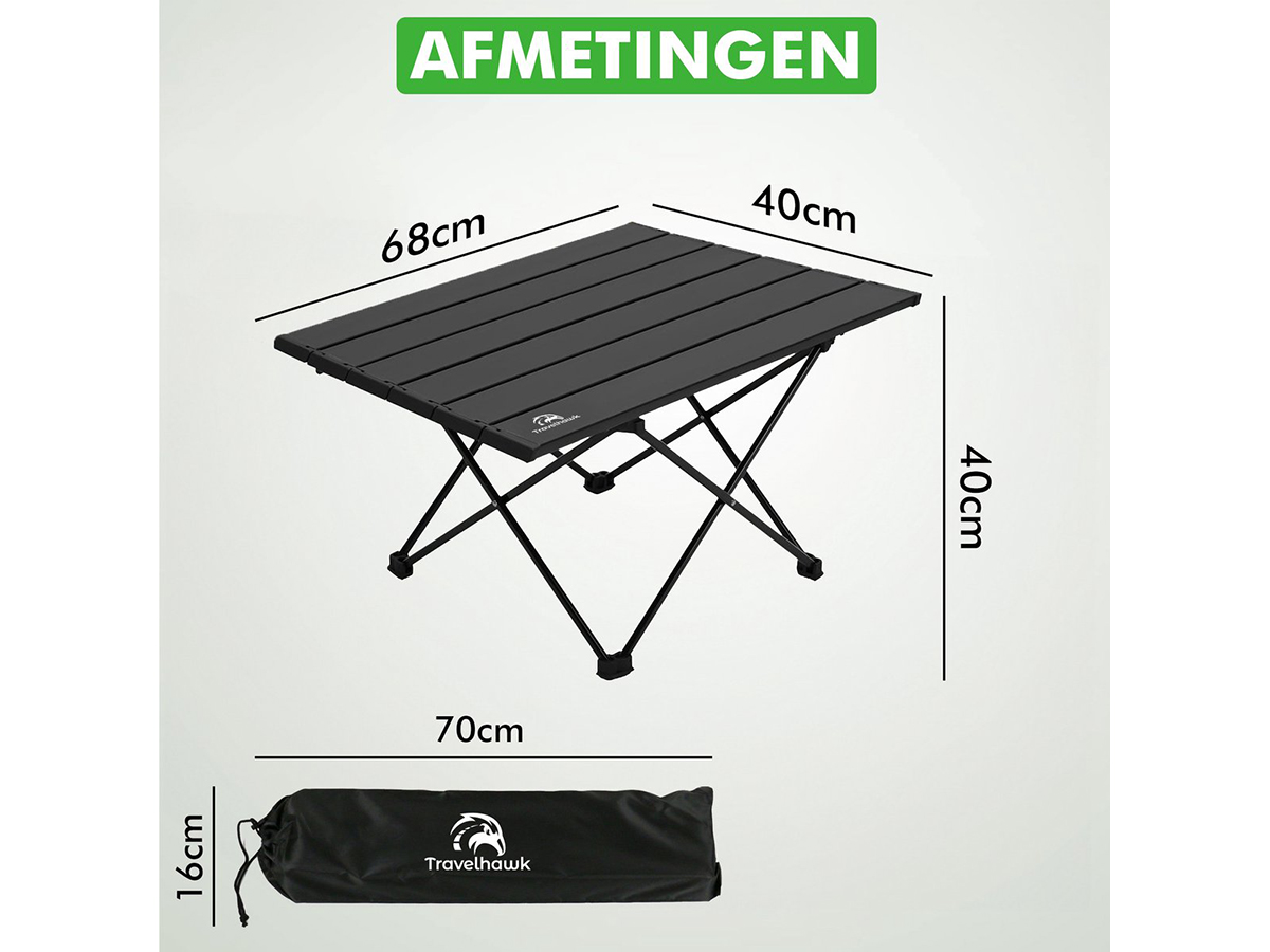 Travelhawk inklapbare campingtafel - 68 x 40 cm