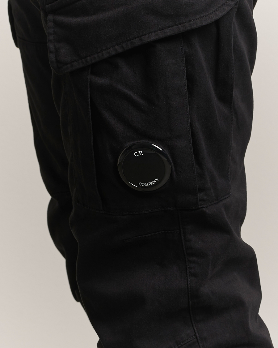 C.P. Company Stretch Satin Lens Cargo Pants Black