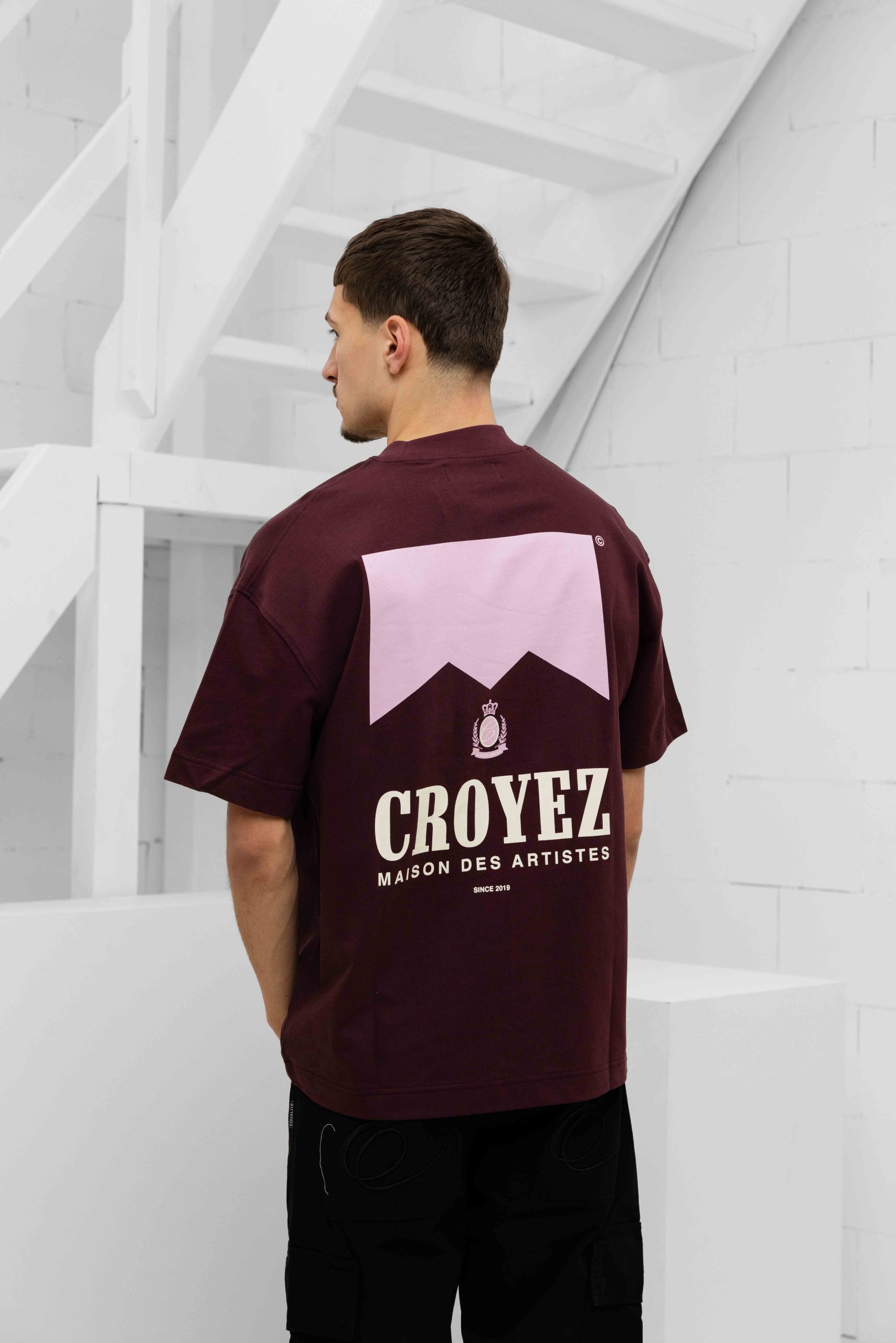 Croyez Maison Fumes T-Shirt Heren Donkerrood