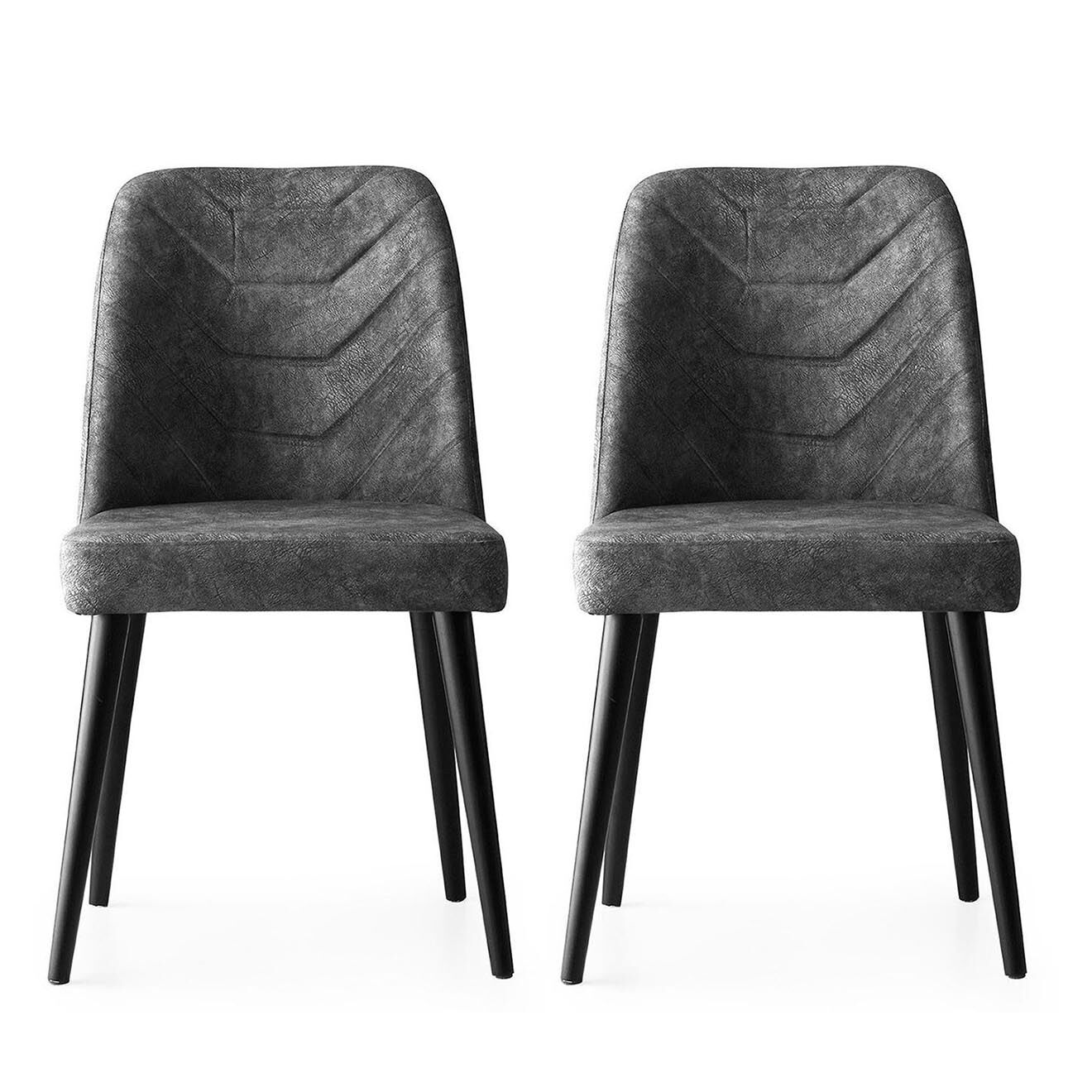 Homitis 2 Chaises Dallas anthracite - 50x90x49 cm