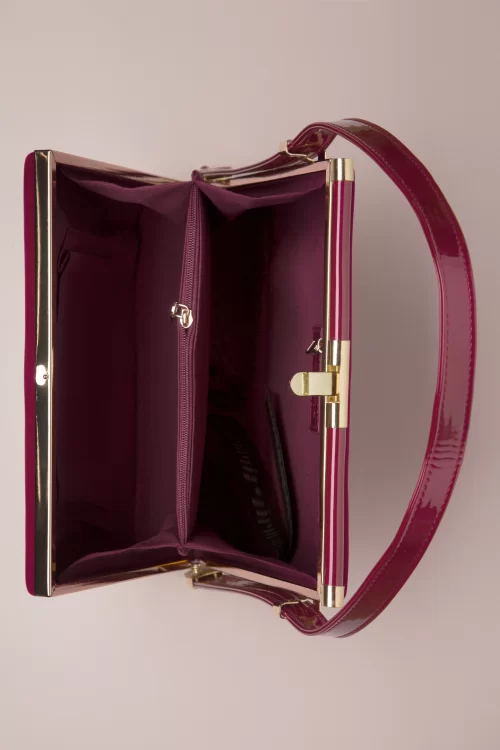 Banned Retro Felicia Velvet handtas in bordeauxrood