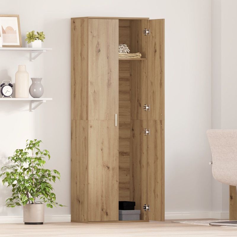 vidaXL - Hoogkast - Eiken - Hout - 60x35x180 cm