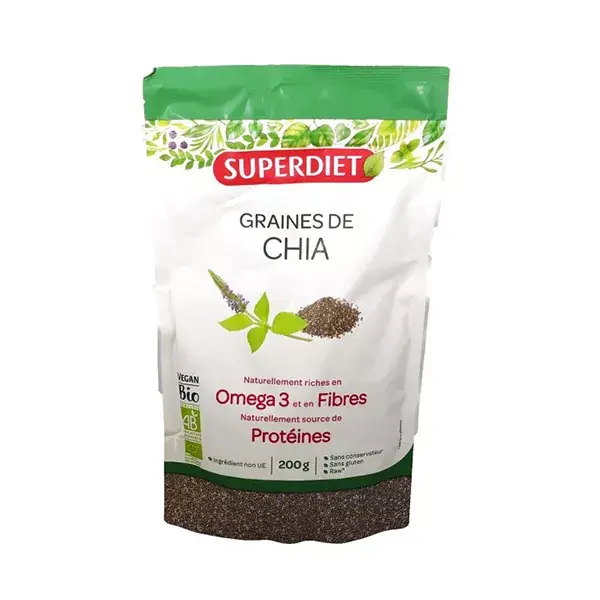 Sementes de Chia Orgânicas Superdiet Superfood 200g