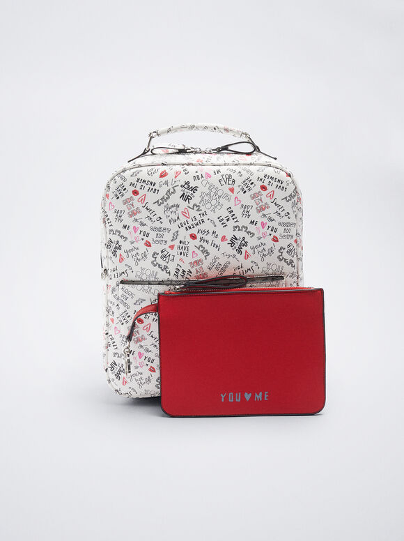 Mochila para laptop estampada de 13 polegadas - Preta