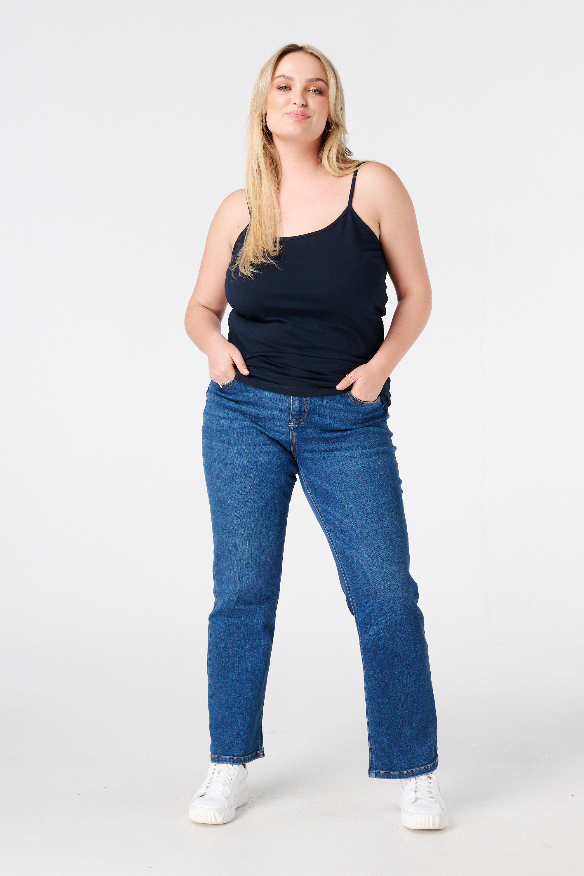Singlet met stretch Navy blauw