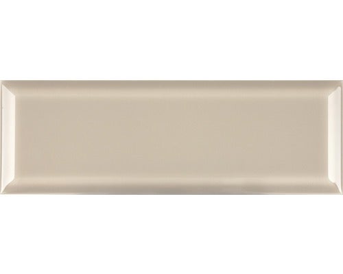 Metrotegel met afgeschuinde rand Montesco Lichtbruin glanzend 10x30cm