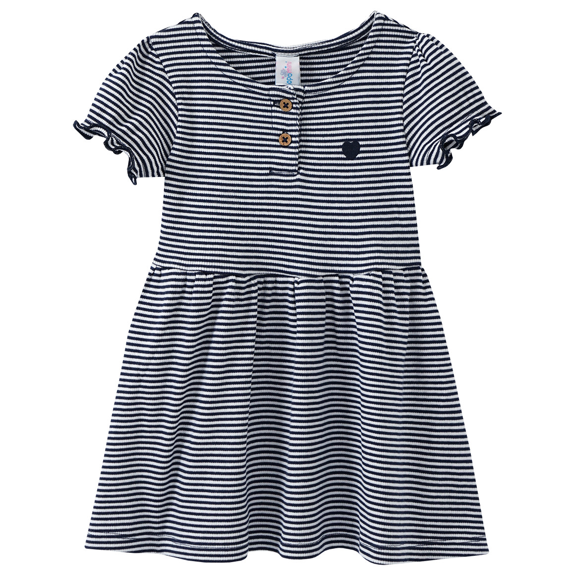 Topomini Baby Kleid mit Bio-Baumwolle dunkelblau / weiss